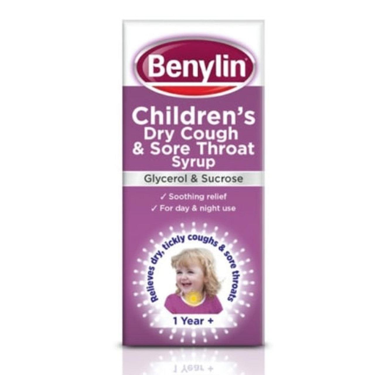 Benylin Children's Dry Cough & Sore Throat Syrup - Rightangled
