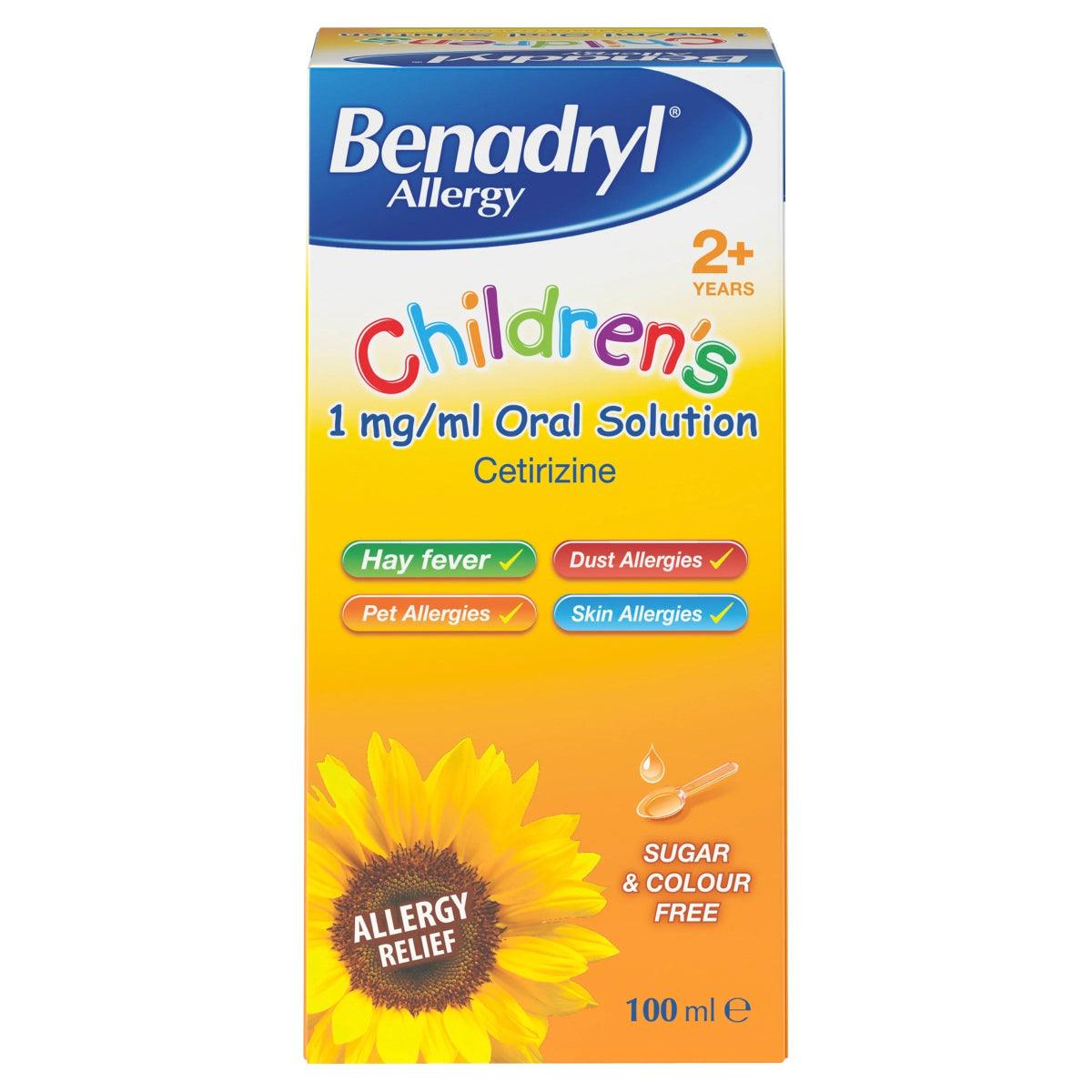 Benadryl Allergy Children's 1mg/ml Oral Solution - 100ml - Rightangled